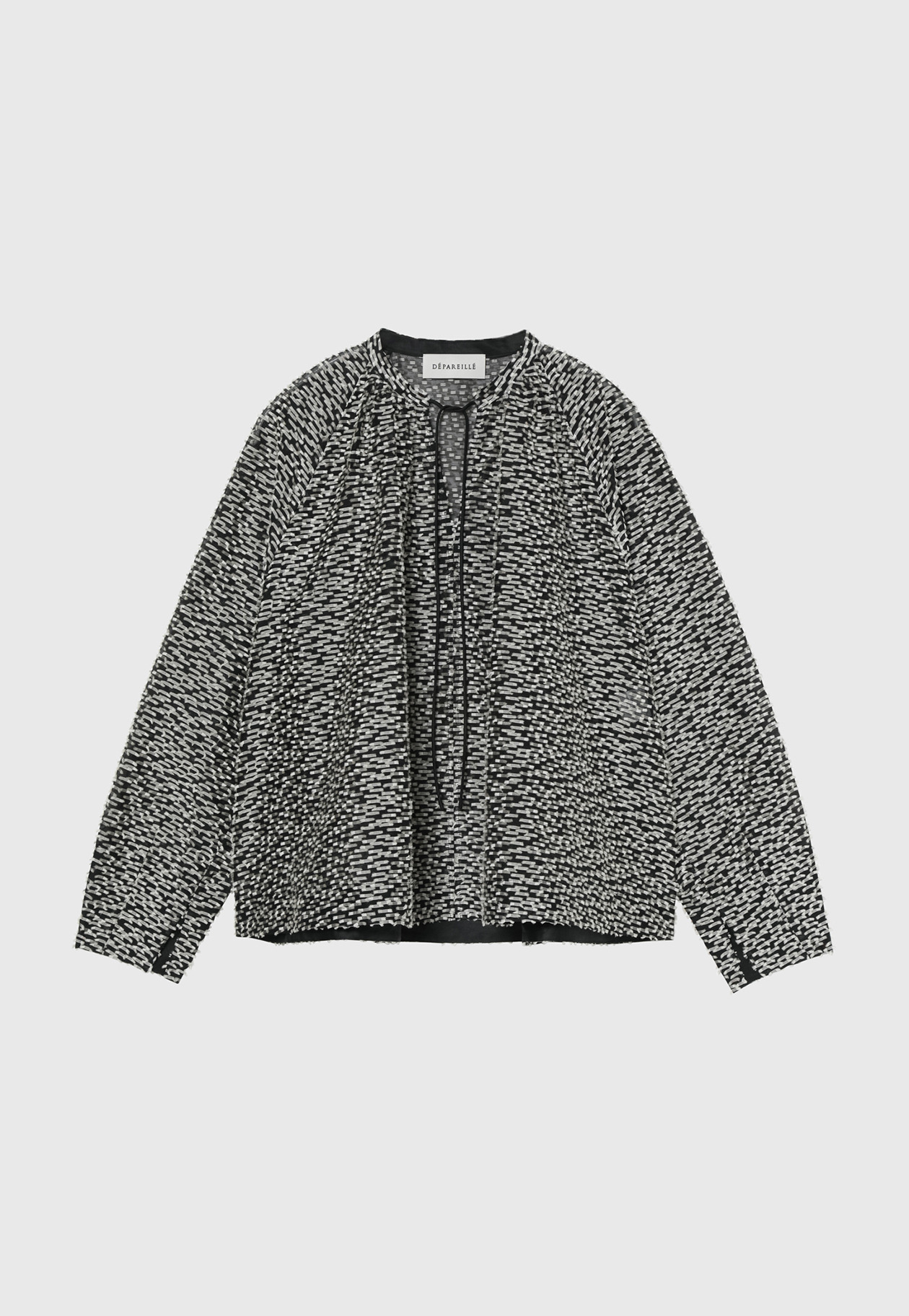 TAPE CUT JACQUARD BLOUSE / テープカットジャガードブラウス 詳細画像 Black 1