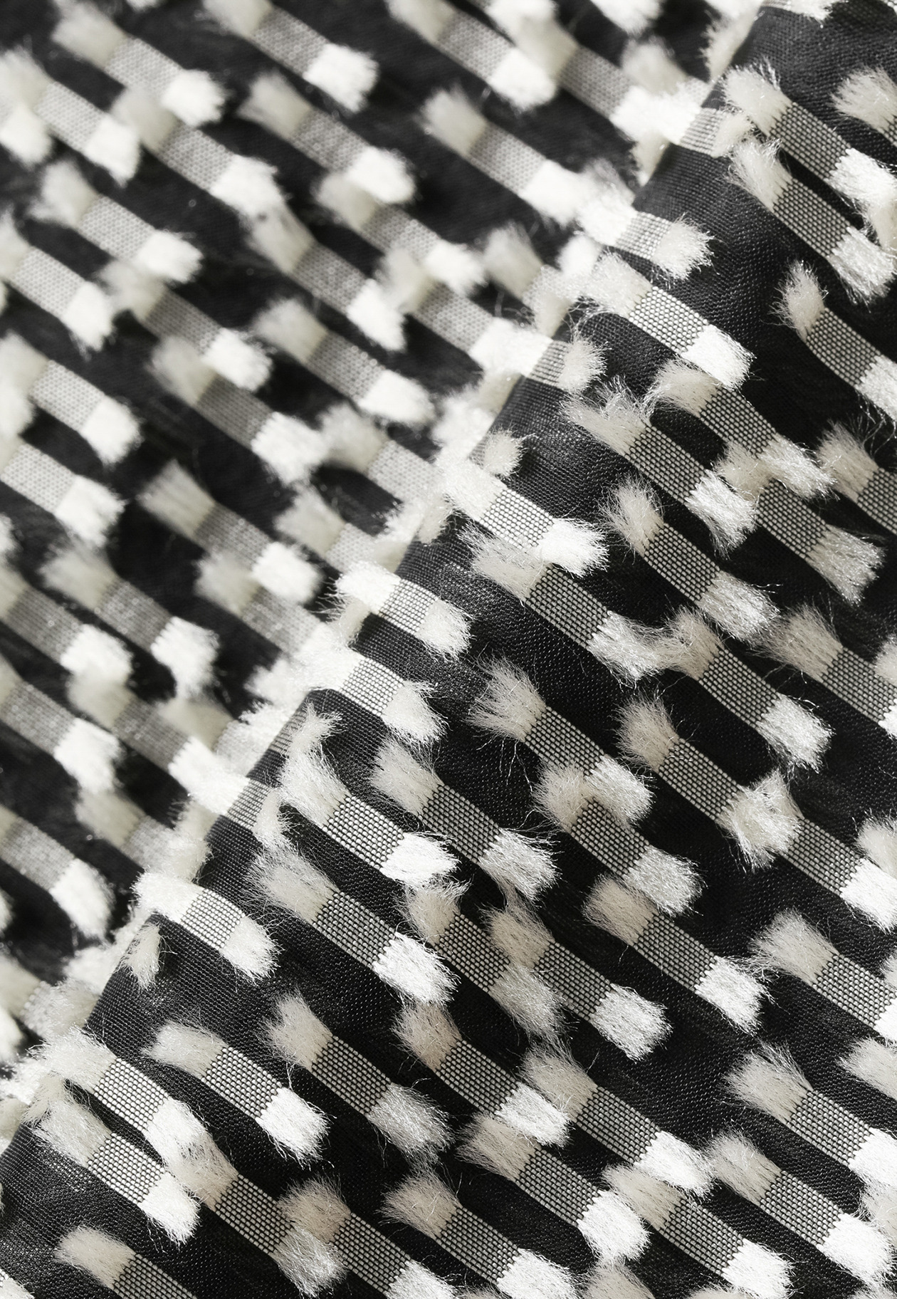 TAPE CUT JACQUARD BLOUSE / テープカットジャガードブラウス 詳細画像 Black 2