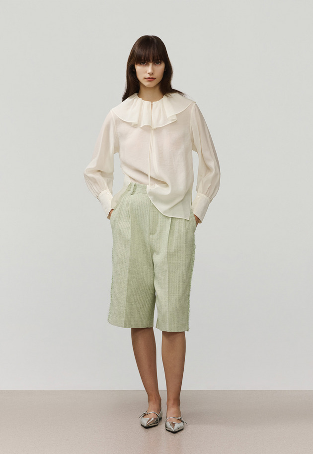 SILKY RUFFLE BLOUSE / シルキーラッフルブラウス 詳細画像 OW 1