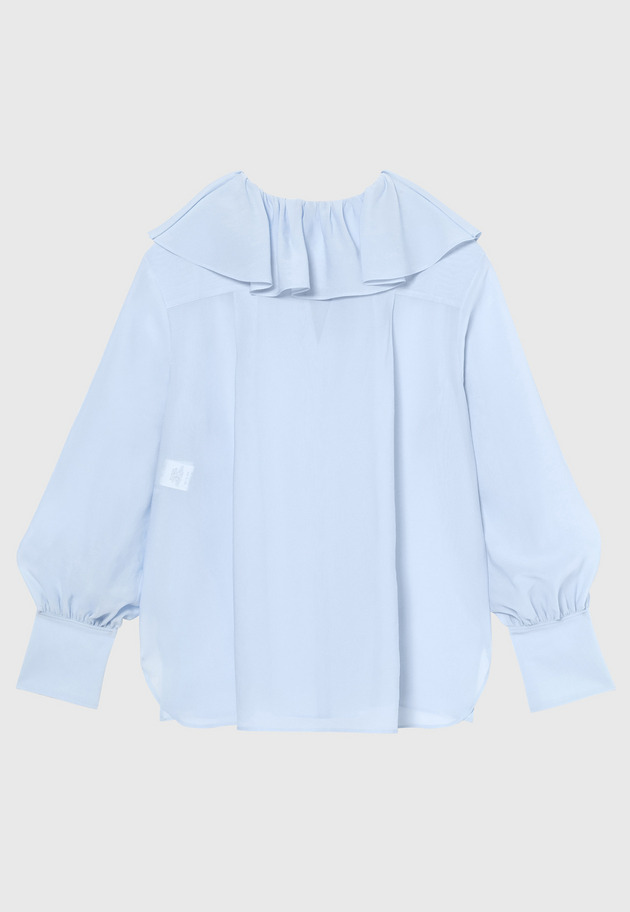 SILKY RUFFLE BLOUSE / シルキーラッフルブラウス 詳細画像 Sax 2