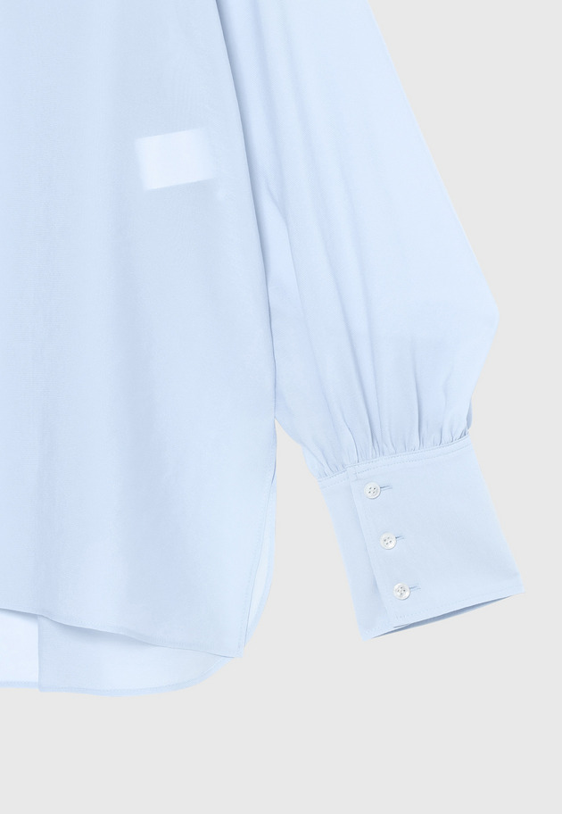 SILKY RUFFLE BLOUSE / シルキーラッフルブラウス 詳細画像 Sax 4