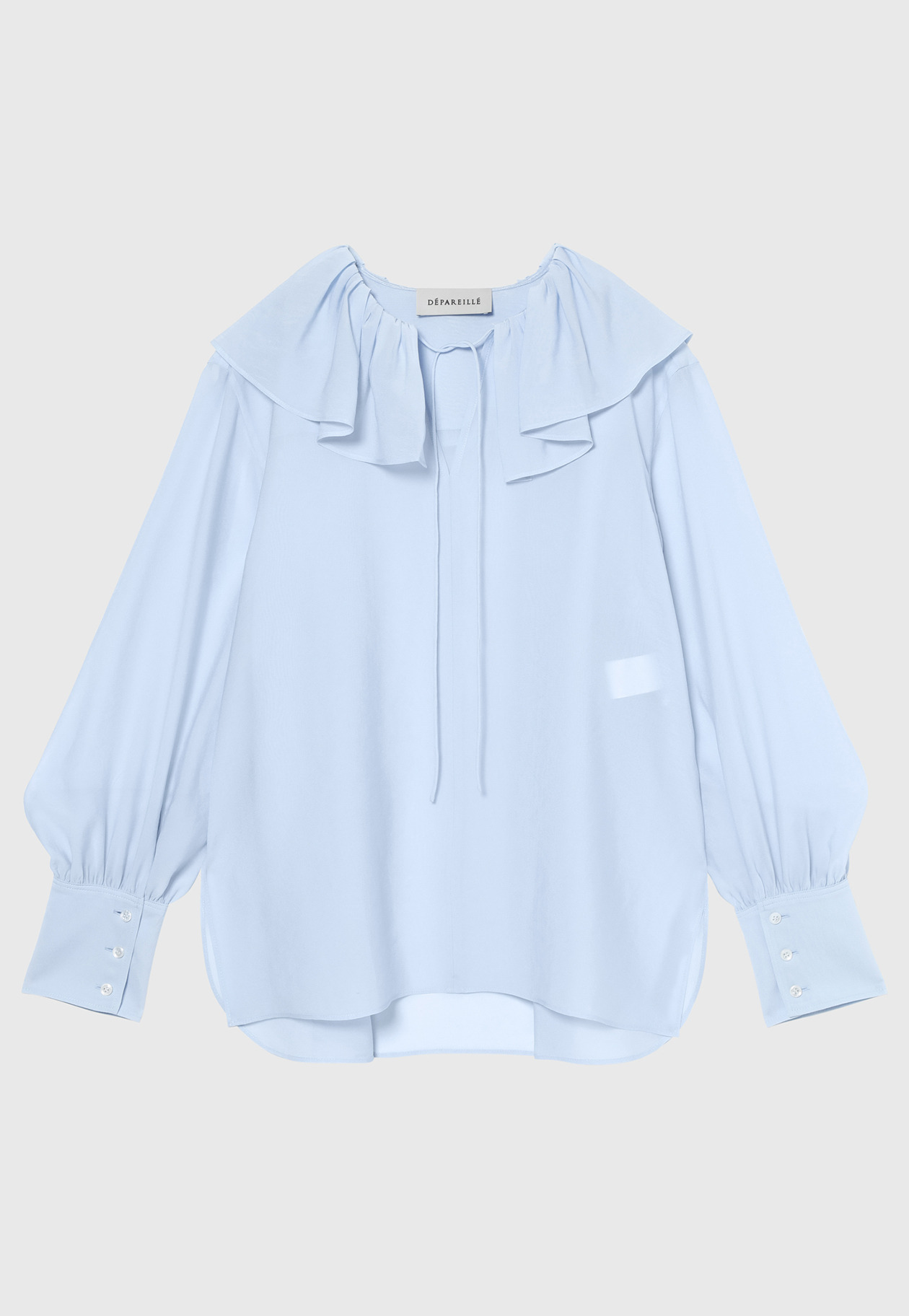 SILKY RUFFLE BLOUSE / シルキーラッフルブラウス 詳細画像 Sax 1