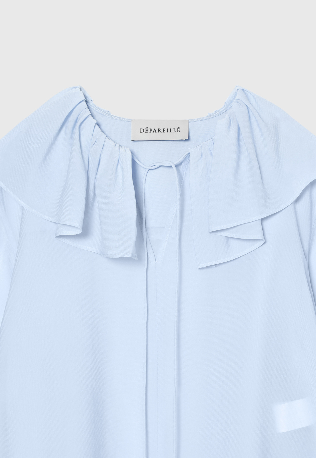 SILKY RUFFLE BLOUSE / シルキーラッフルブラウス 詳細画像 Sax 3