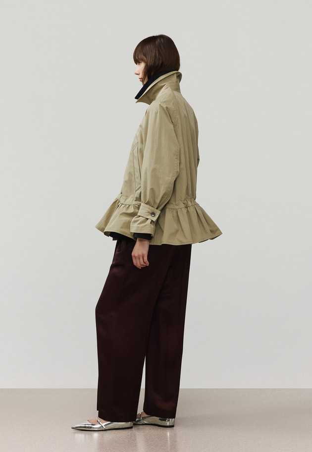 GABARDINE PEPLUM SHORT COAT / ギャバジンペプラムショートコート 詳細画像 Beige 2