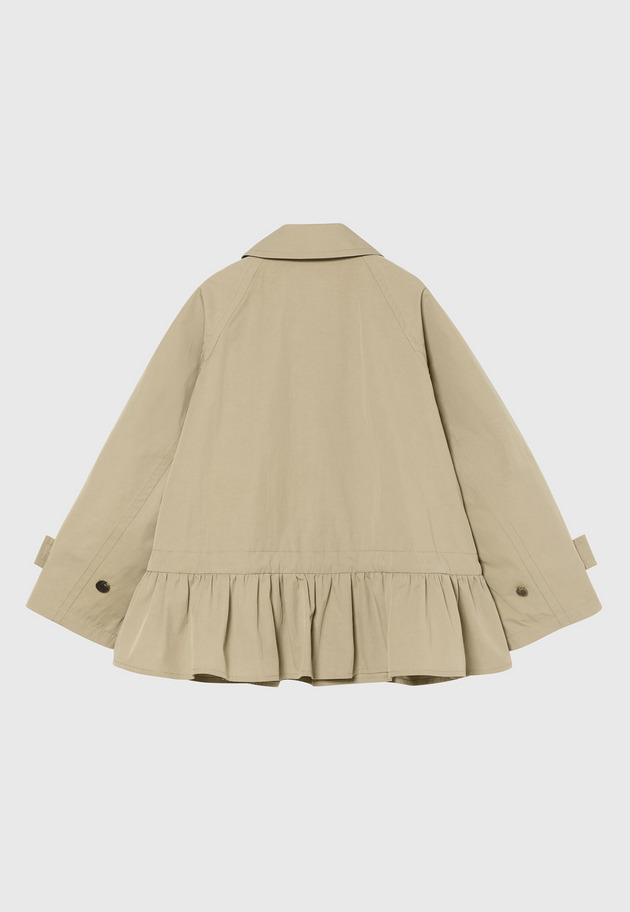 GABARDINE PEPLUM SHORT COAT / ギャバジンペプラムショートコート 詳細画像 Beige 5