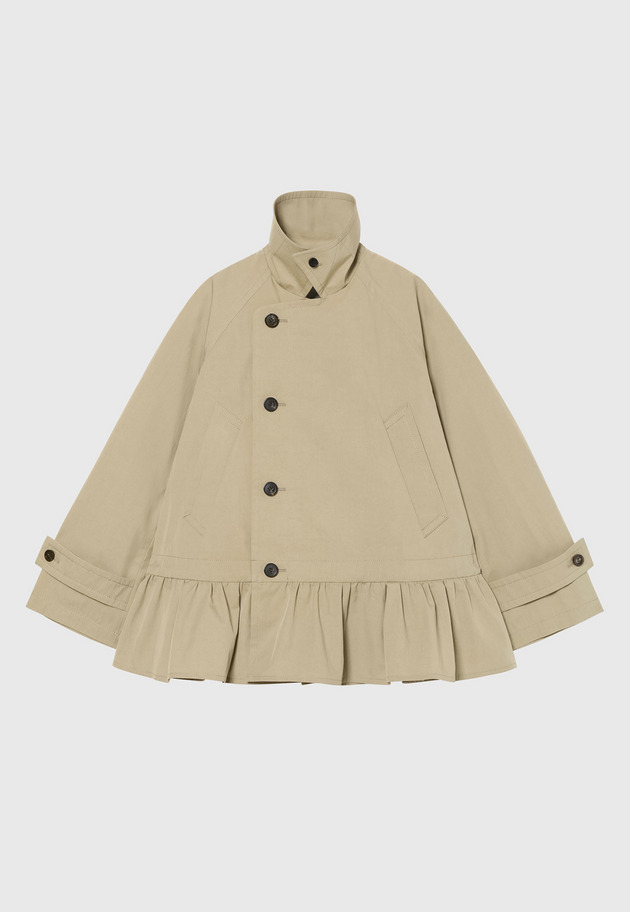 GABARDINE PEPLUM SHORT COAT / ギャバジンペプラムショートコート 詳細画像 Beige 6