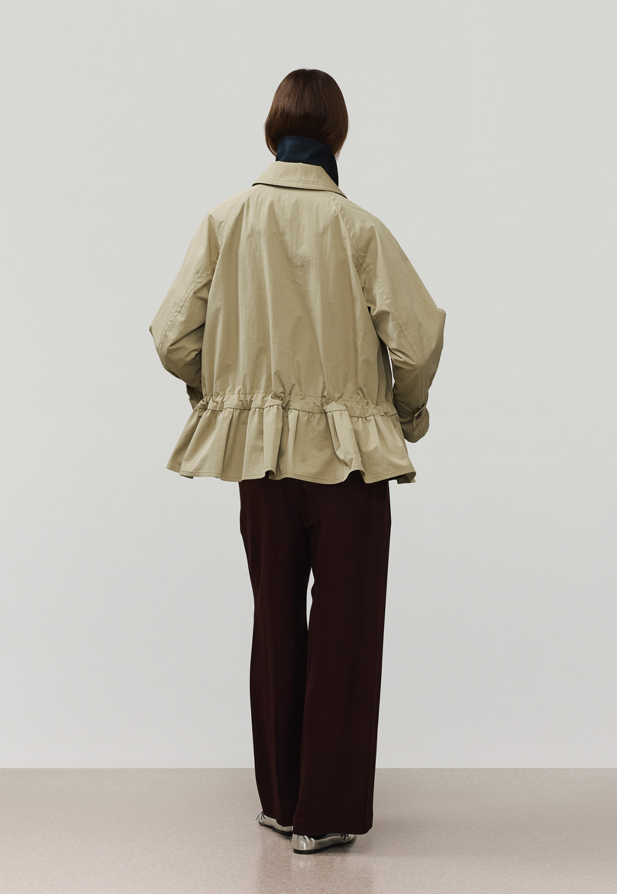 GABARDINE PEPLUM SHORT COAT / ギャバジンペプラムショートコート 詳細画像 Beige 3