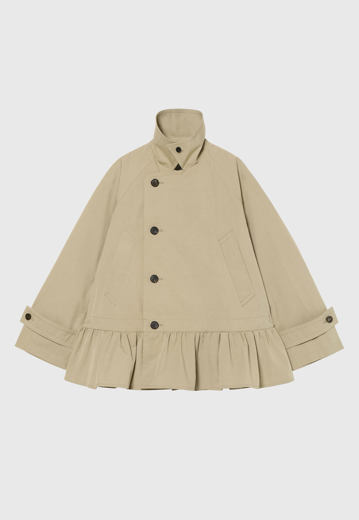 GABARDINE PEPLUM SHORT COAT / ギャバジンペプラムショートコート 詳細画像 Beige 6