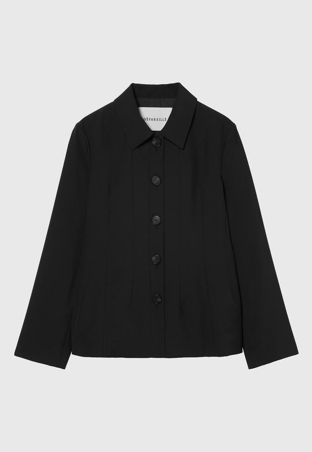 TROPICAL WOOL BLOUSE JACKET / トロピカルウールブラウスジャケット 詳細画像 Black 1