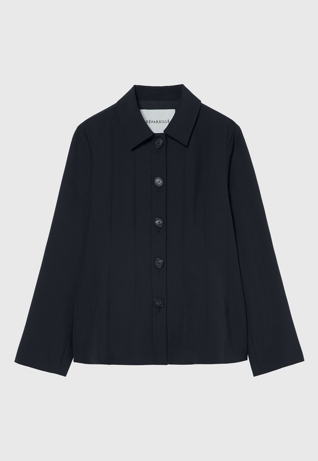 TROPICAL WOOL BLOUSE JACKET / トロピカルウールブラウスジャケット 詳細画像 Navy 4