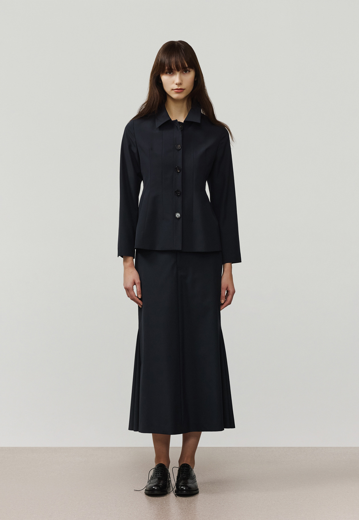 TROPICAL WOOL BLOUSE JACKET / トロピカルウールブラウスジャケット 詳細画像 Navy 1