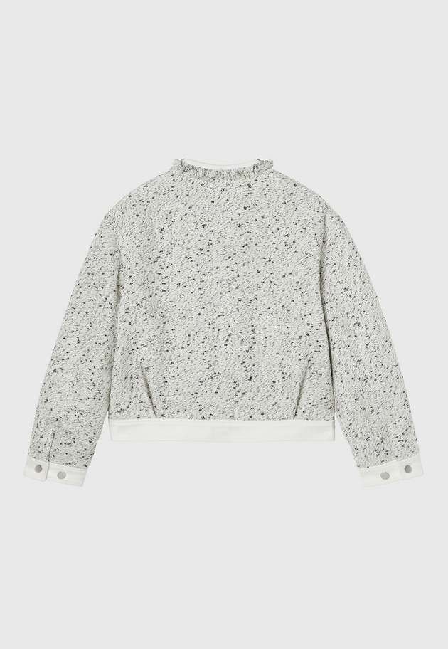 NEP TWEED NO COLLAR JACKET / ネップツィードノーカラージャケット 詳細画像 White 5