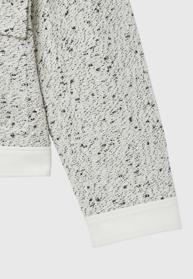 NEP TWEED NO COLLAR JACKET / ネップツィードノーカラージャケット 詳細画像 White 7