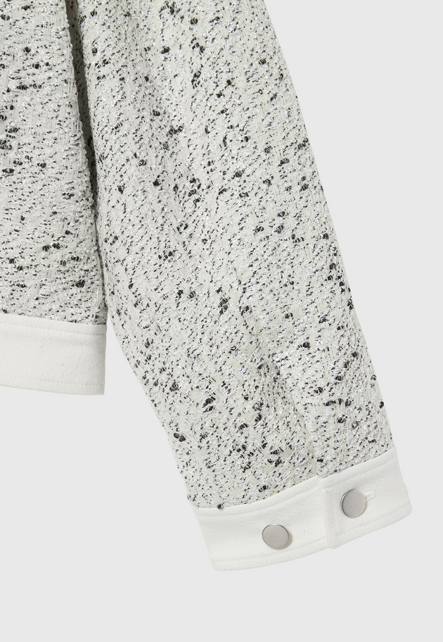 NEP TWEED NO COLLAR JACKET / ネップツィードノーカラージャケット 詳細画像 White 8