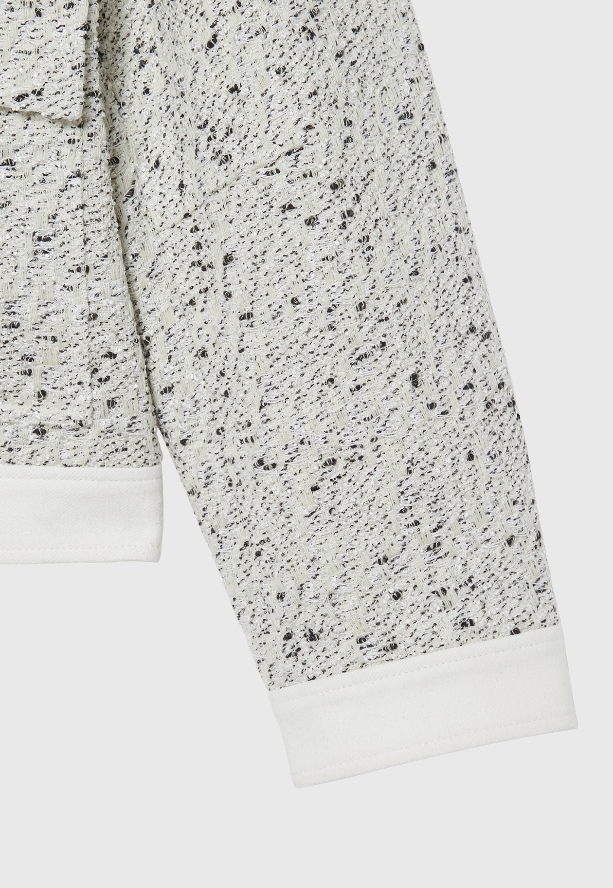 NEP TWEED NO COLLAR JACKET / ネップツィードノーカラージャケット 詳細画像 White 7