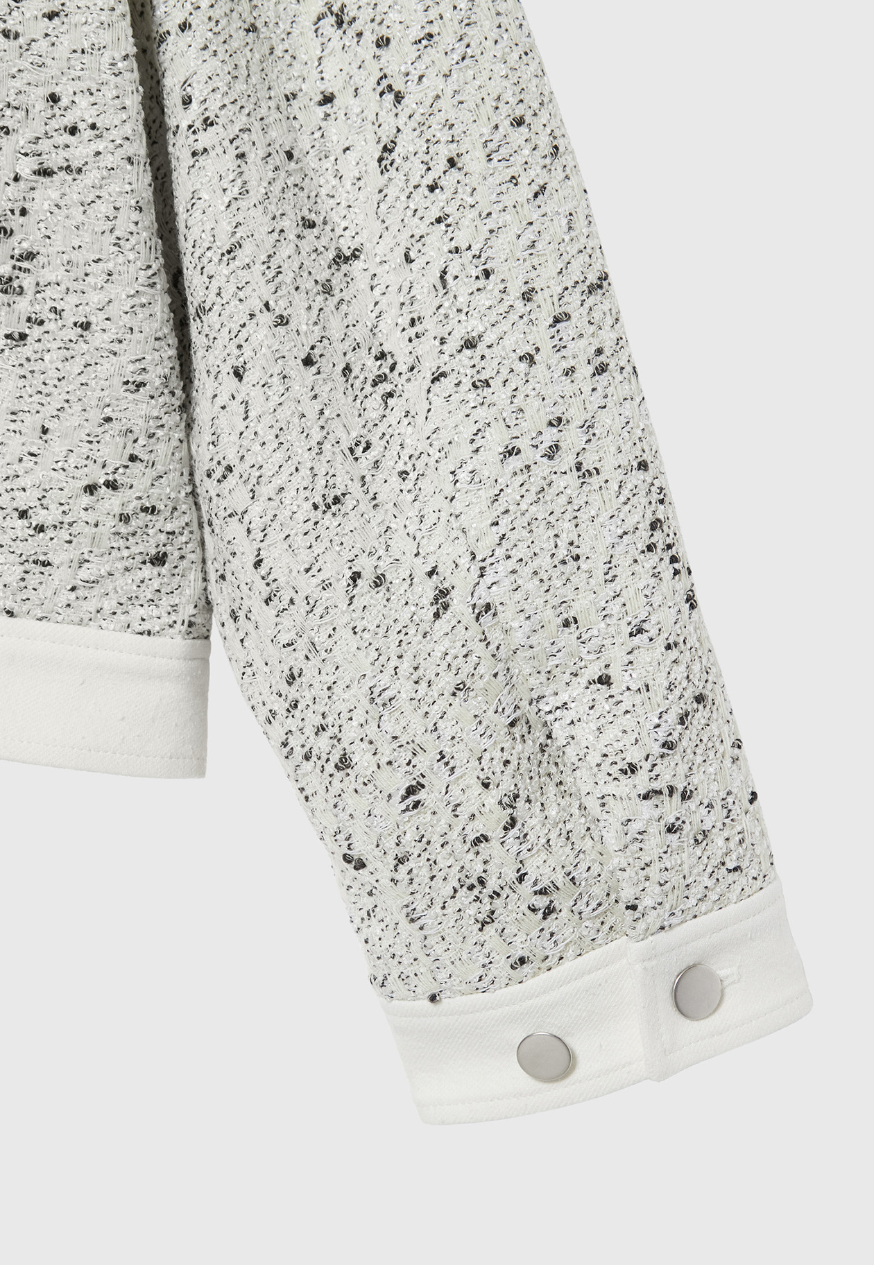 NEP TWEED NO COLLAR JACKET / ネップツィードノーカラージャケット 詳細画像 White 8