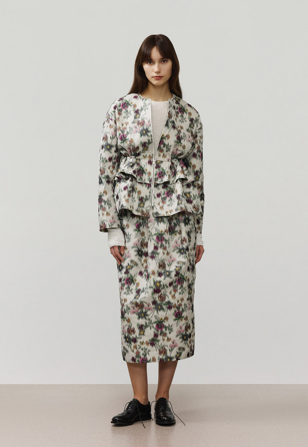 FLOWER JACQUARD JACKET / フラワージャガードジャケット 詳細画像 White 1