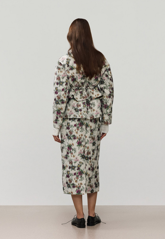 FLOWER JACQUARD JACKET / フラワージャガードジャケット 詳細画像 White 3