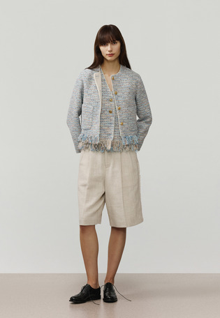 FANCY TWEED NO COLLAR JACKET / ファンシーツィードノーカラージャケット