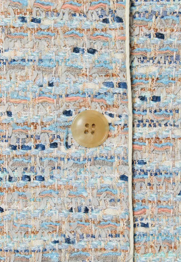 FANCY TWEED NO COLLAR JACKET / ファンシーツィードノーカラージャケット 詳細画像 Blue 8