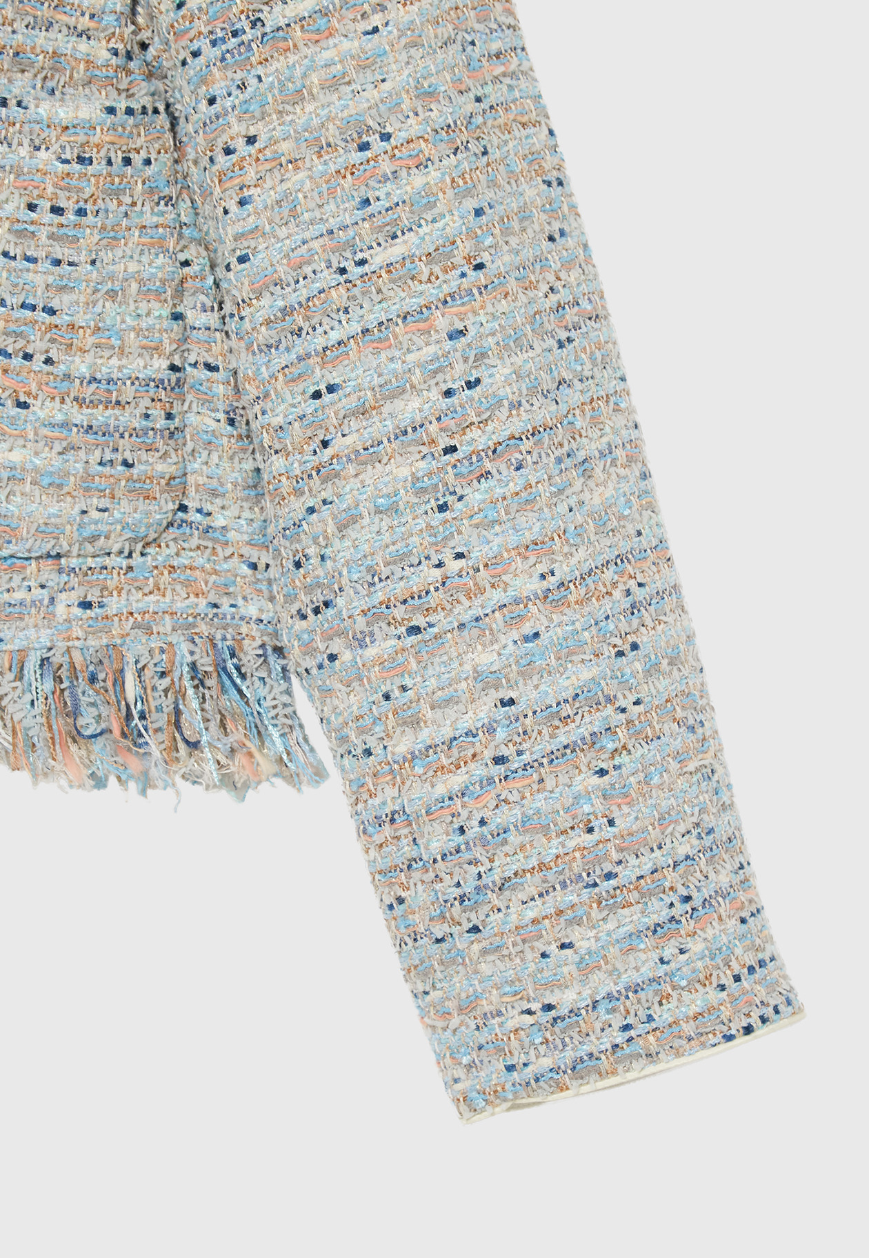 FANCY TWEED NO COLLAR JACKET / ファンシーツィードノーカラージャケット 詳細画像 Blue 7