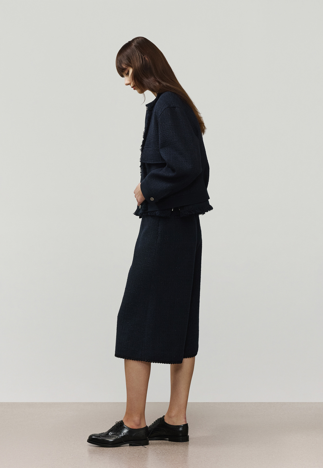 COTTON TWEED WIDE PANTS / コットンツィードワイドパンツ 詳細画像 Navy 9