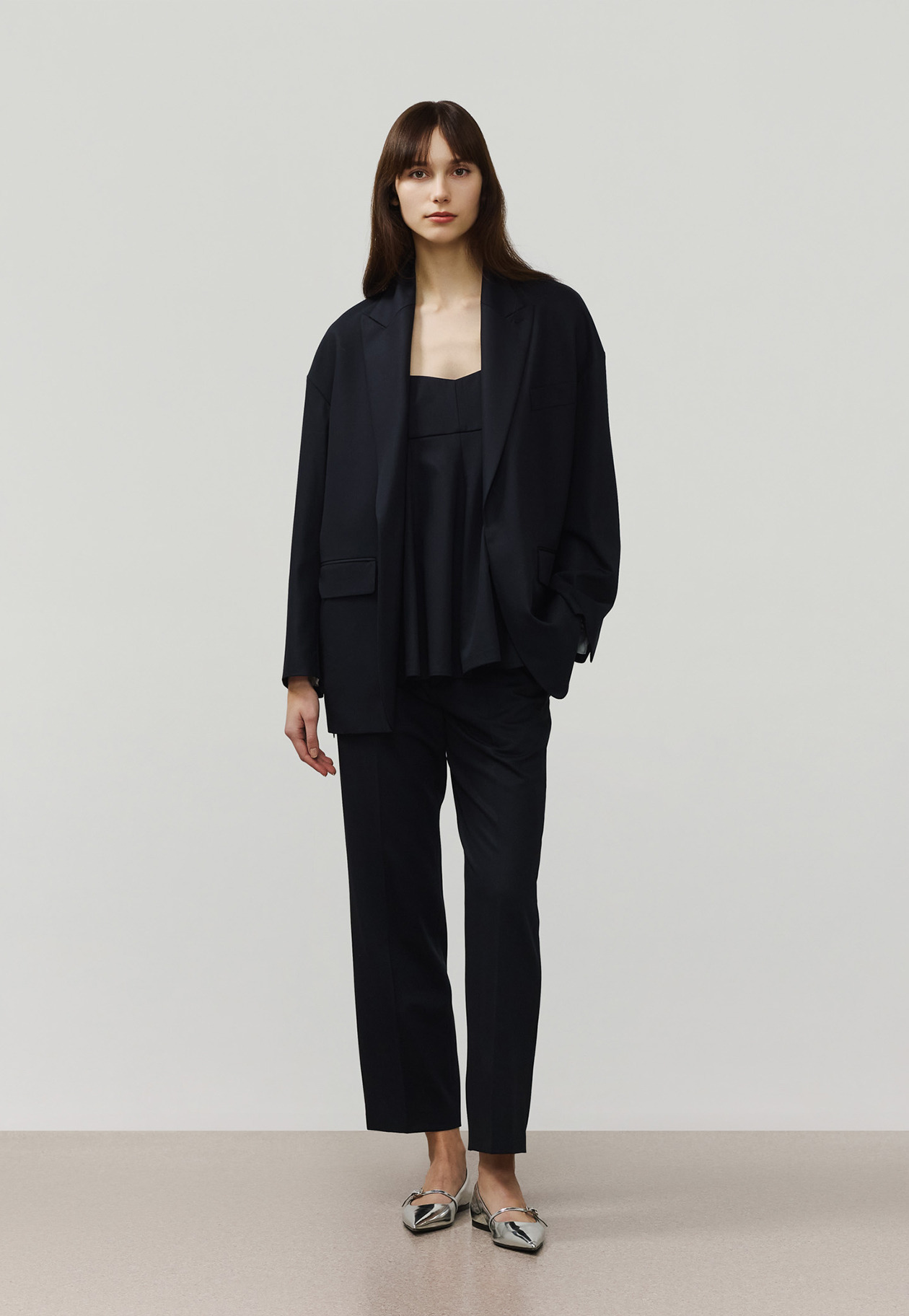 WOOL NYLON GABARDINE PANTS / ウールナイロンギャバジンパンツ 詳細画像 Navy 1