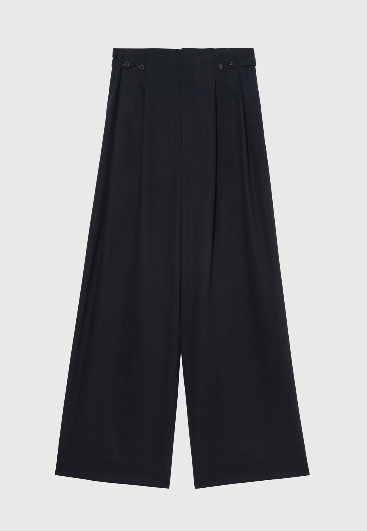 WOOL NYLON GABARDINE WAIST BELT PANTS / ウールナイロンギャバジンウエストベルトパンツ 詳細画像 Navy 4