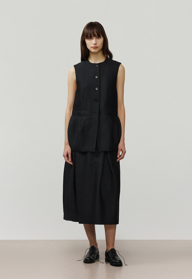 COTTON SILK JACQUARD SKIRT / コットンシルクジャガードスカート 詳細画像 D.NV 8