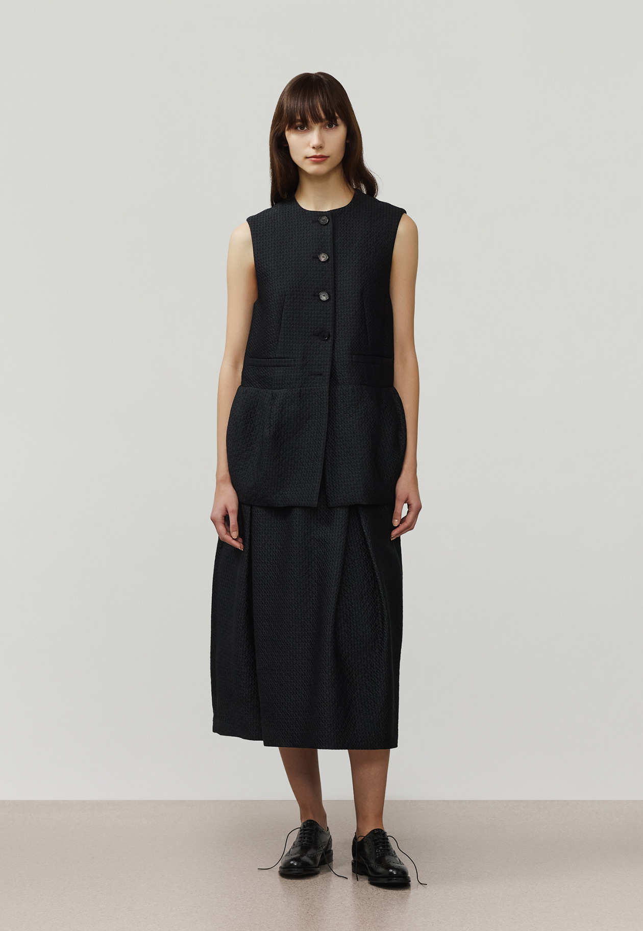 COTTON SILK JACQUARD SKIRT / コットンシルクジャガードスカート 詳細画像 D.NV 8