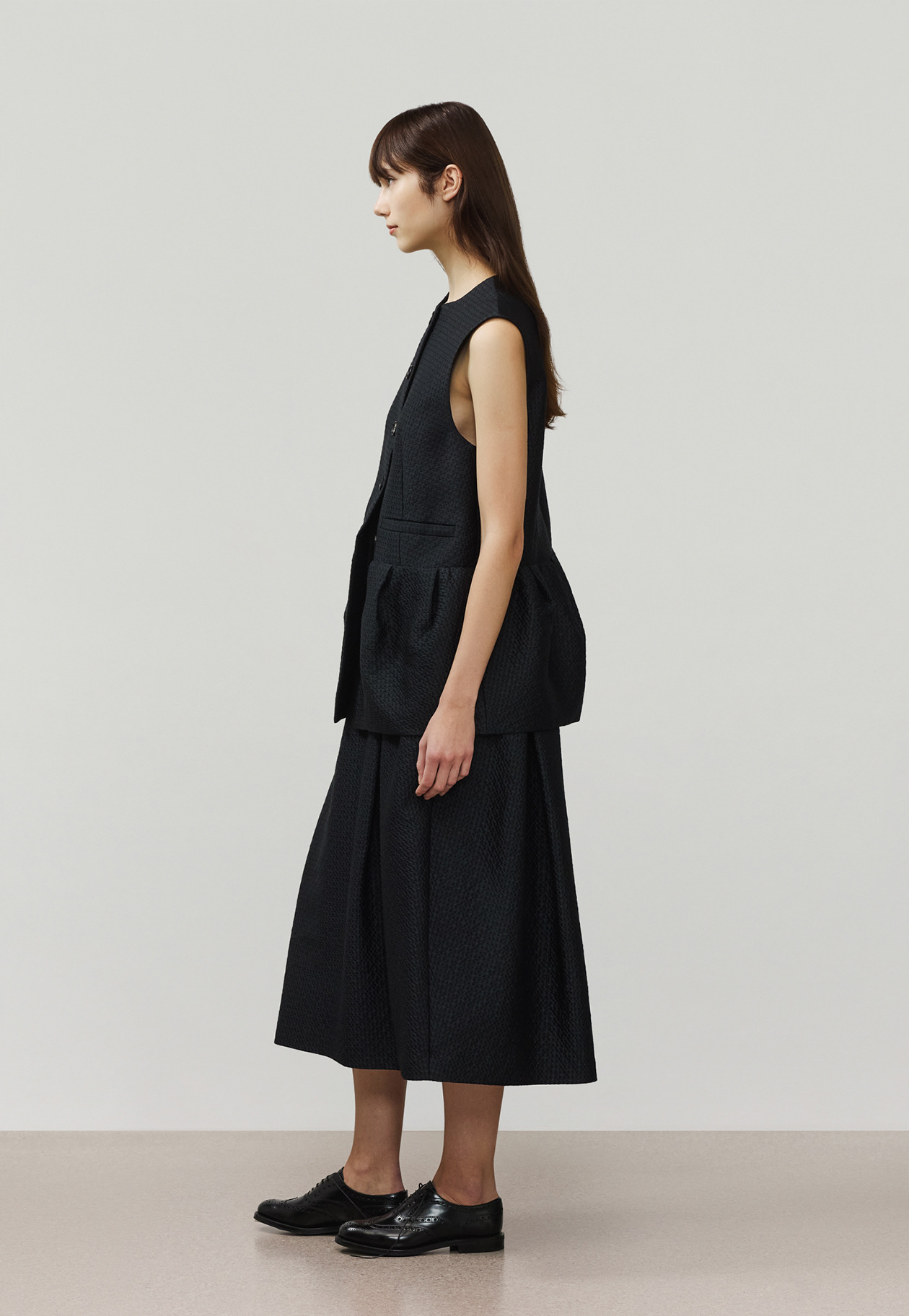 COTTON SILK JACQUARD SKIRT / コットンシルクジャガードスカート 詳細画像 D.NV 9