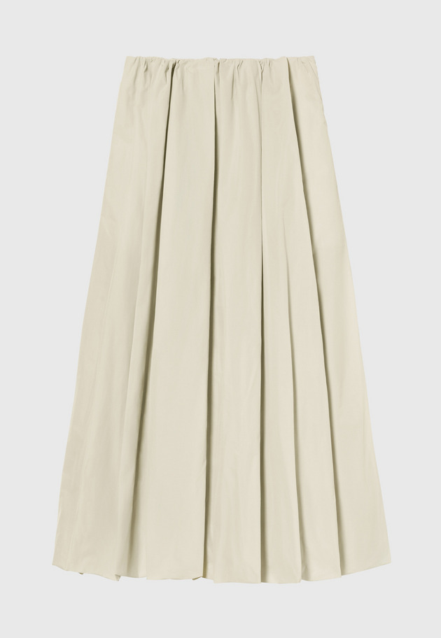 POLYESTER TAFFETA TUCK SKIRT / ポリエステルタフタタックスカート 詳細画像 Beige 1