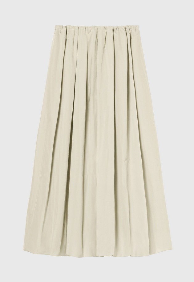 POLYESTER TAFFETA TUCK SKIRT / ポリエステルタフタタックスカート 詳細画像 Beige 2