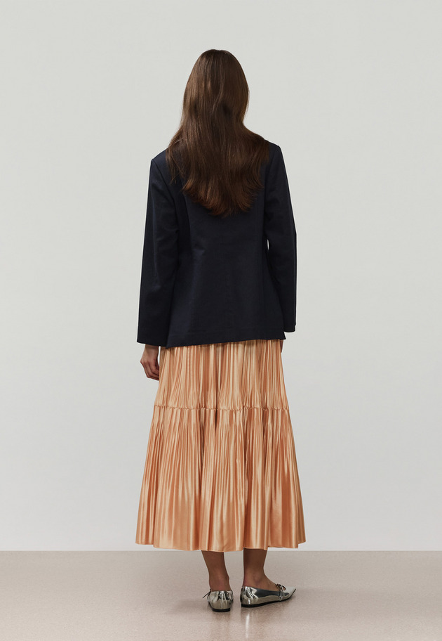 SILK POLYESTER TIERED PLEATS SKIRT / シルクポリエステルティアードプリーツスカート 詳細画像 OR 3