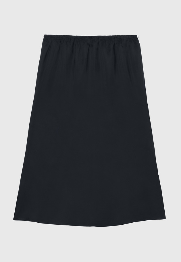 SILK POLYESTER TIERED PLEATS SKIRT / シルクポリエステルティアードプリーツスカート 詳細画像 Navy 3