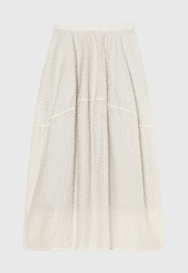 TAPE CUT JACQUARD SKIRT / テープカットジャガードスカート 詳細画像 White 1
