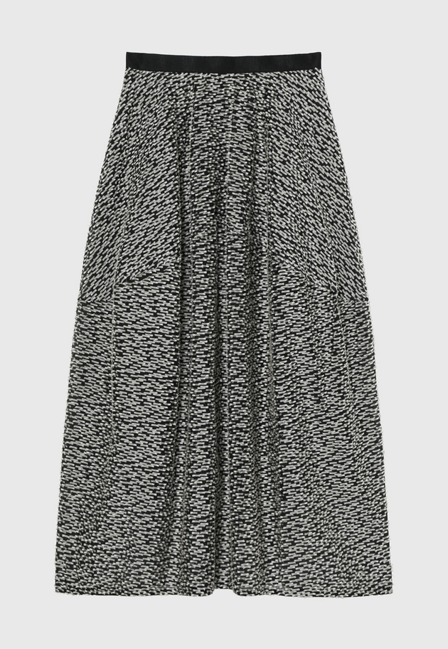 TAPE CUT JACQUARD SKIRT / テープカットジャガードスカート 詳細画像 Black 1