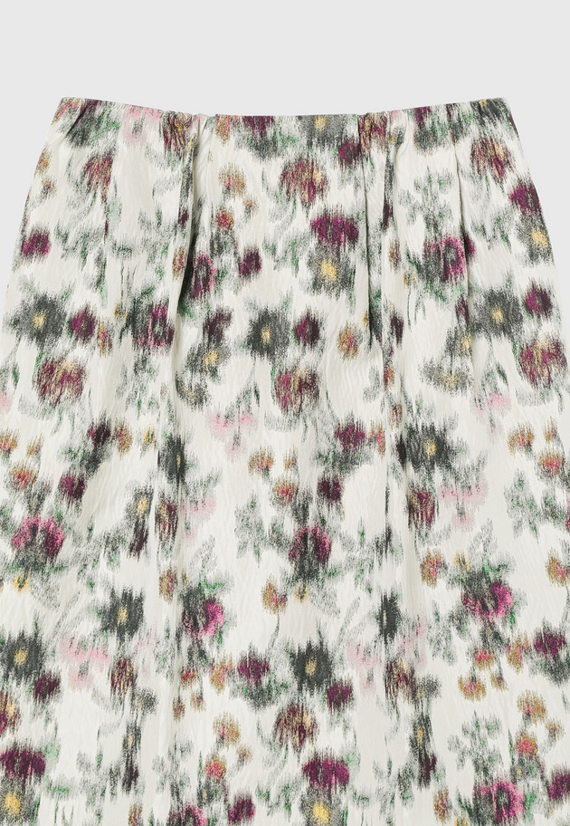 FLOWER JACQUARD SKIRT / フラワージャガードスカート 詳細画像 White 3