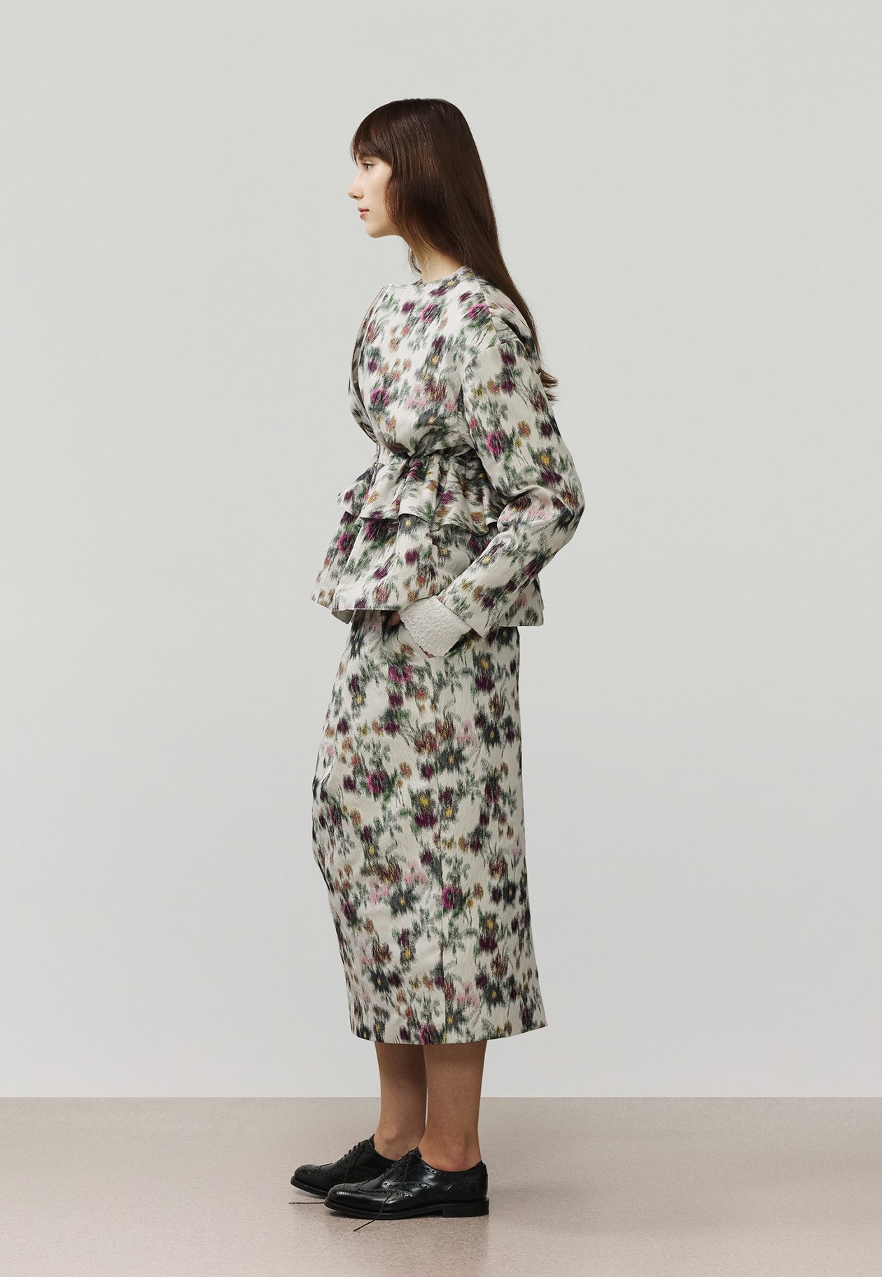 FLOWER JACQUARD SKIRT / フラワージャガードスカート 詳細画像 White 8