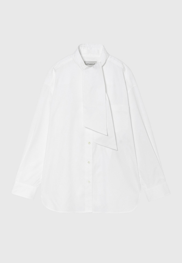 PINSTRIPE BOW SHIRT / ピンストライプボウシャツ 詳細画像 White 1