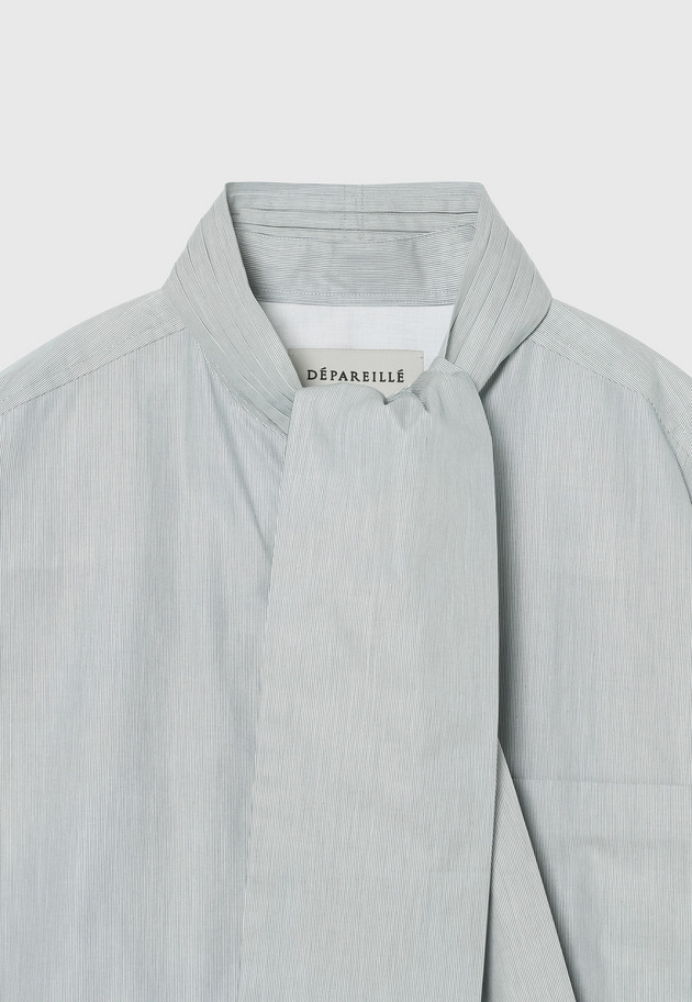 PINSTRIPE BOW SHIRT / ピンストライプボウシャツ 詳細画像 Green 5