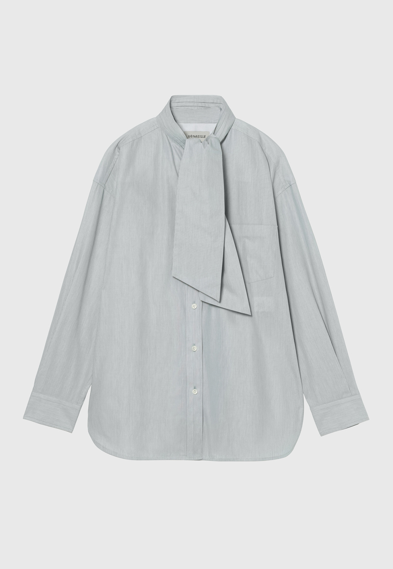 PINSTRIPE BOW SHIRT / ピンストライプボウシャツ 詳細画像 Green 1