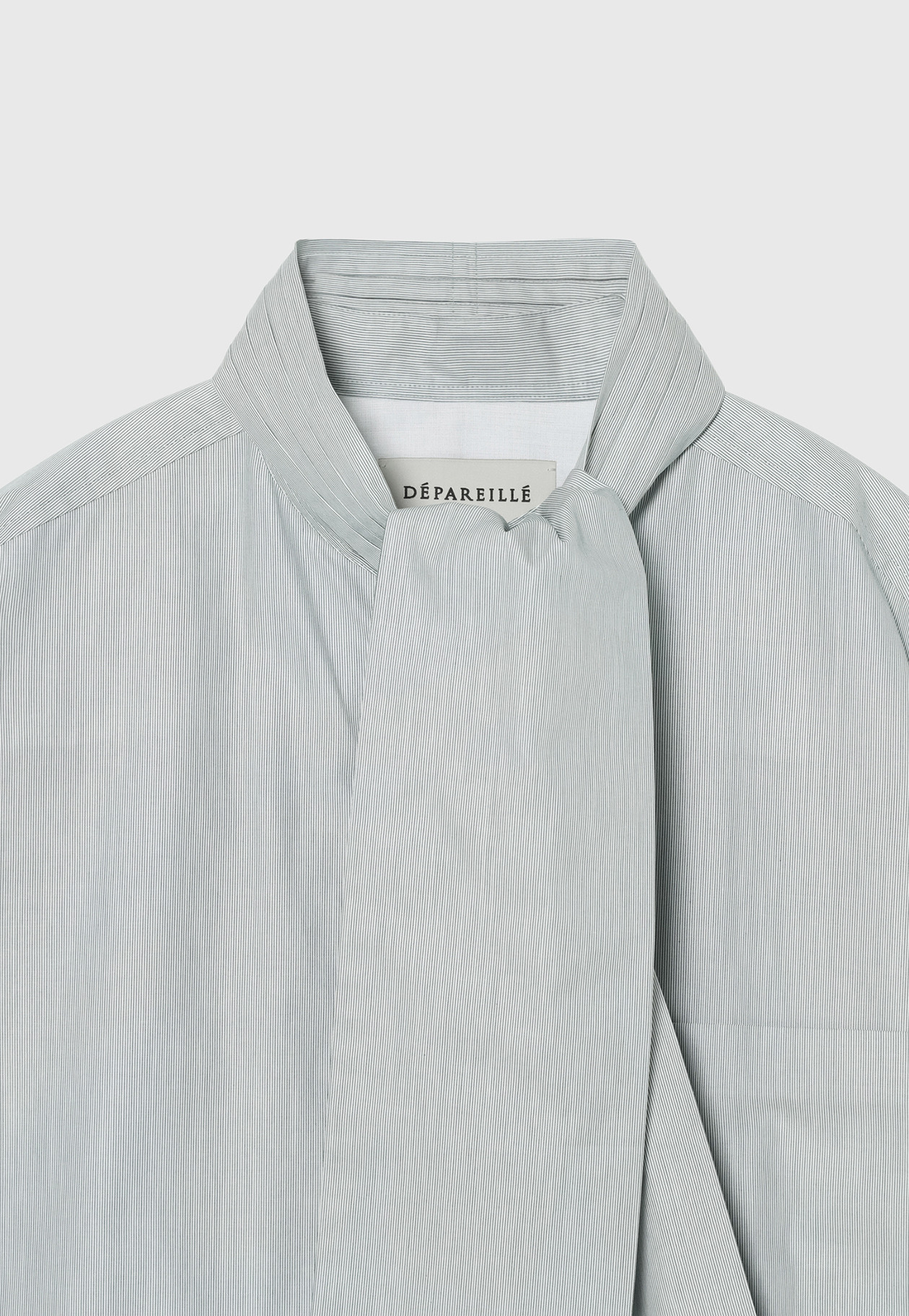 PINSTRIPE BOW SHIRT / ピンストライプボウシャツ 詳細画像 Green 5