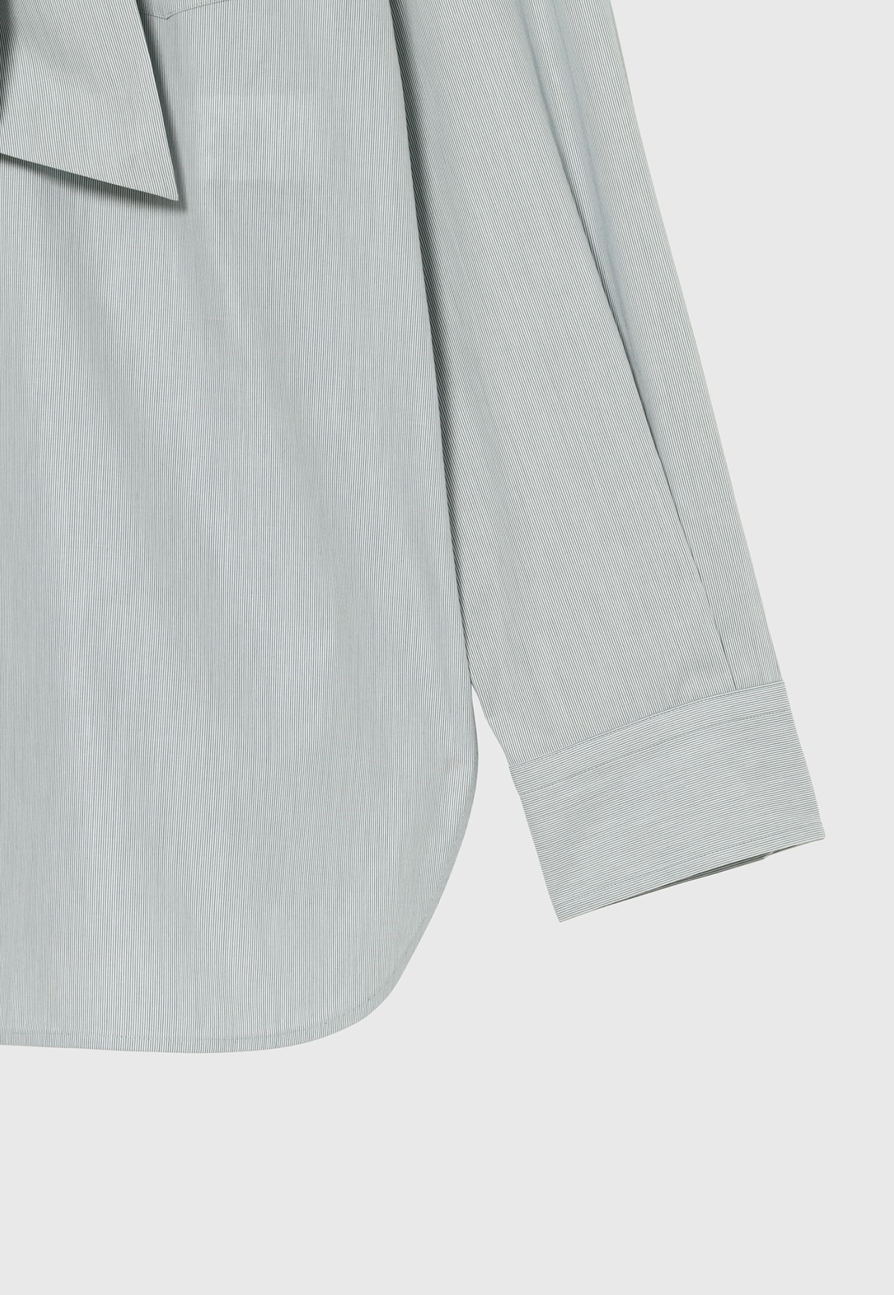 PINSTRIPE BOW SHIRT / ピンストライプボウシャツ 詳細画像 Green 6