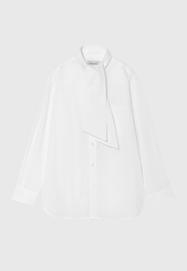 DOT DOBBY BOW SHIRT / ドットドビーボウシャツ 詳細画像 White 4