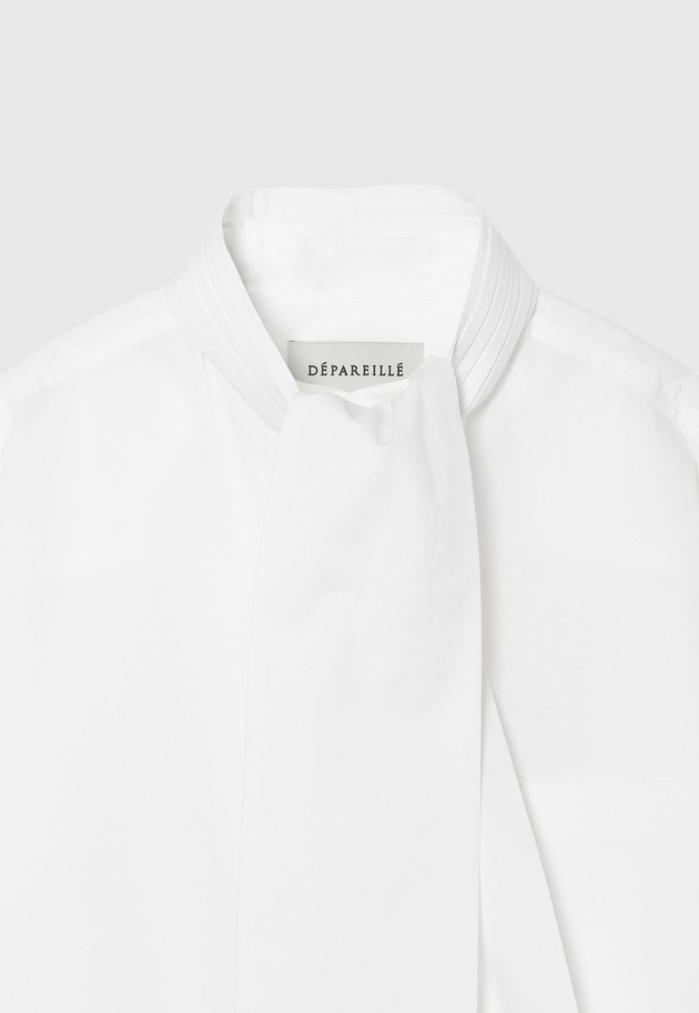 DOT DOBBY BOW SHIRT / ドットドビーボウシャツ 詳細画像 White 8