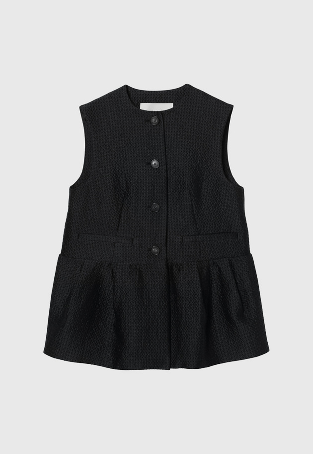 COTTON SILK JACQUARD GILET / コットンシルクジャガードジレ 詳細画像 D.NV 4