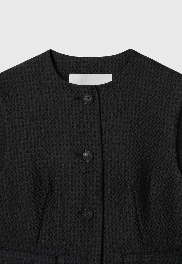 COTTON SILK JACQUARD GILET / コットンシルクジャガードジレ 詳細画像 D.NV 6