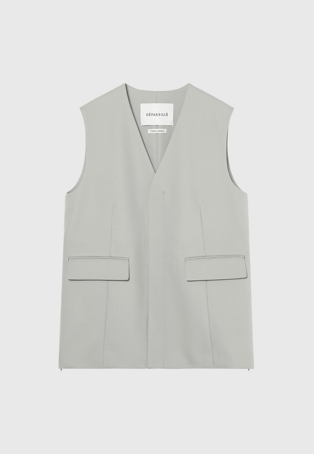 WOOL NYLON GABARDINE GILET / ウールナイロンギャバジンジレ 詳細画像 G.BE 1