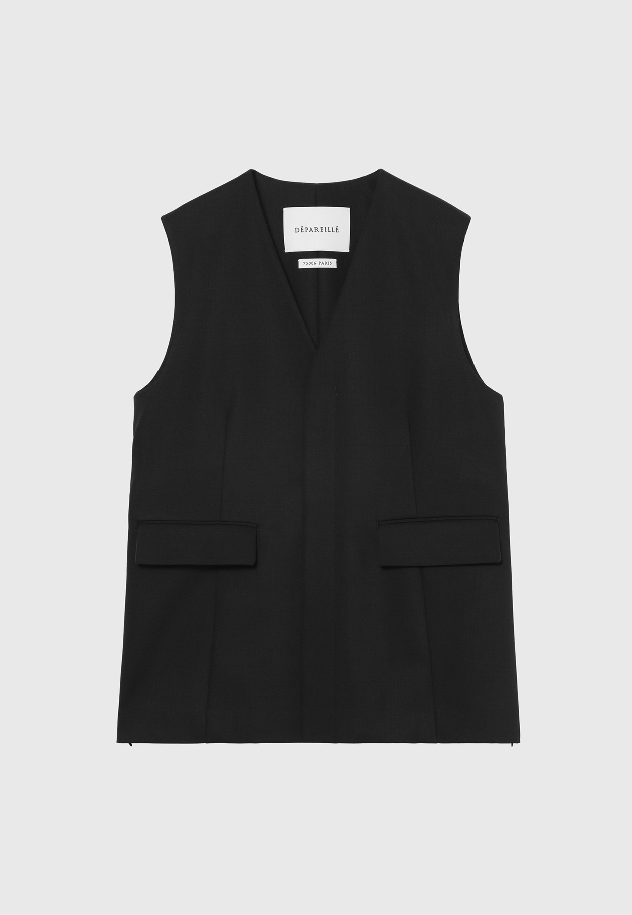 WOOL NYLON GABARDINE GILET / ウールナイロンギャバジンジレ 詳細画像 Black 1